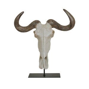 Crestview Collection 17.5 Inches Tall Gnu Head Statue With Stand